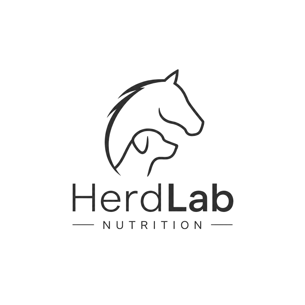 HerdLab Nutrition — a horse and dog head line-art emblem above the HerdLab wordmark